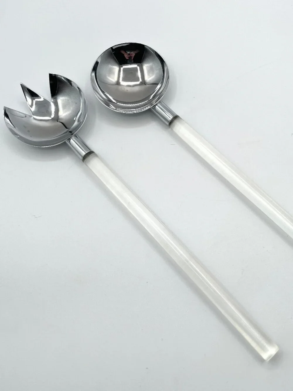 Russel Wright Lucite & Chrome Modernist Serving Utensils – 2-Piece Set